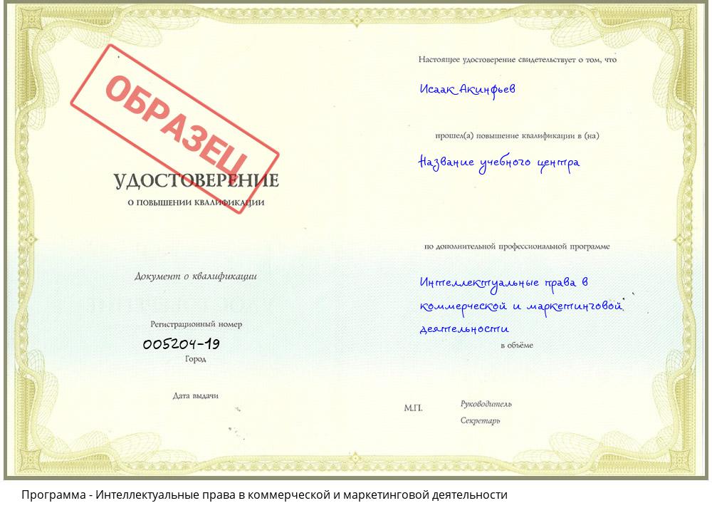 Интеллектуальные права в коммерческой и маркетинговой деятельности Челябинск