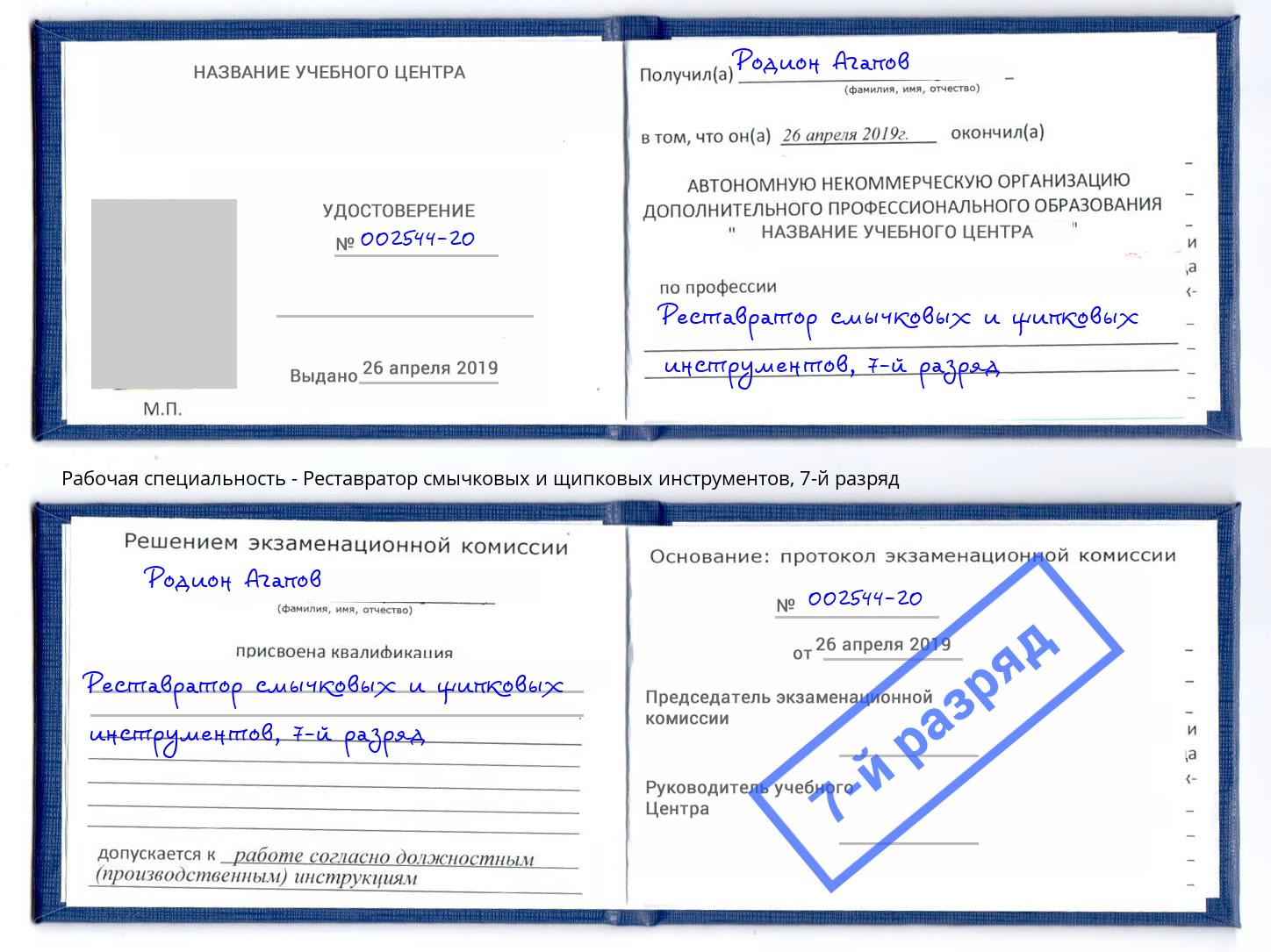 корочка 7-й разряд Реставратор смычковых и щипковых инструментов Челябинск